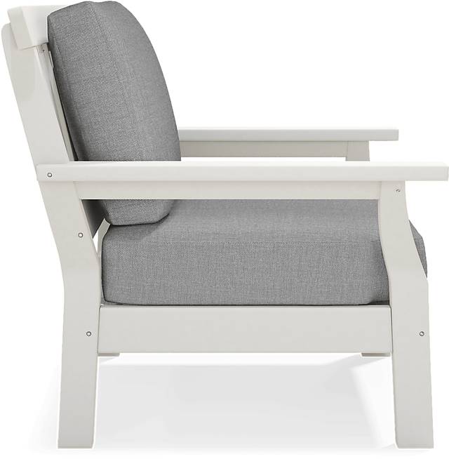 Eastlake White 4 Pc Outdoor Seating Set with Pewter Cushions - Thumbnail - Image 8