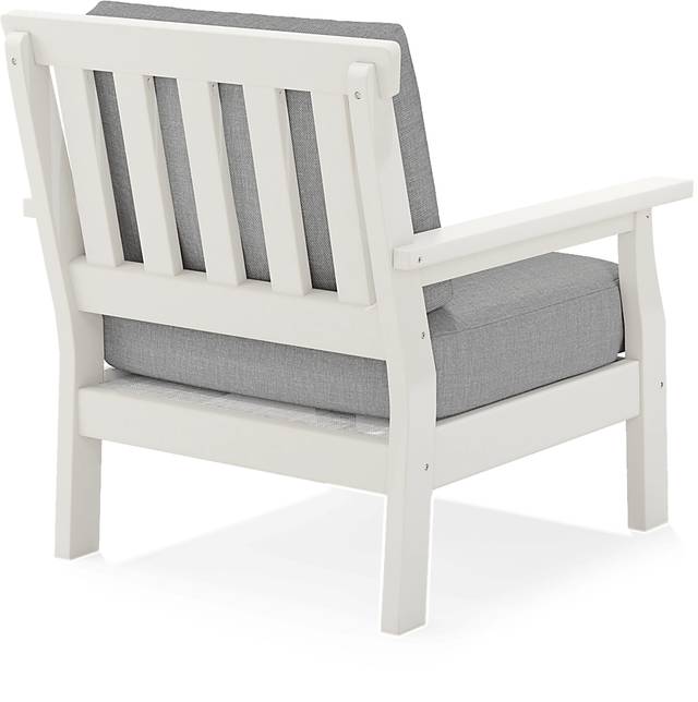 Eastlake White 4 Pc Outdoor Seating Set with Pewter Cushions - Thumbnail - Image 9