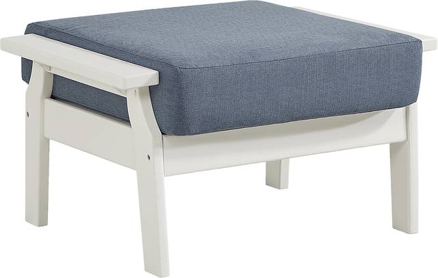 Eastlake White Ottoman with Agean Cushion - Thumbnail - Image 2