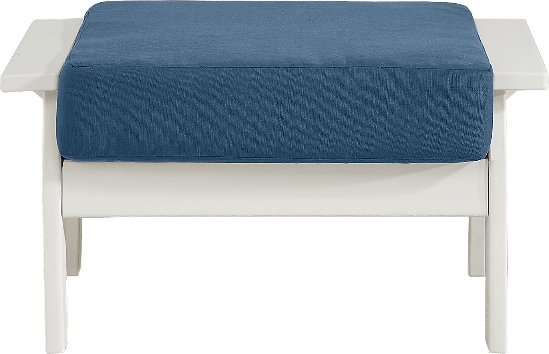 Eastlake White Ottoman with Ocean Cushion - Image 1