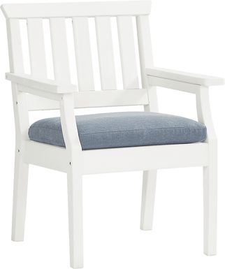 Eastlake White Outdoor Arm Chair with Agean Cushion