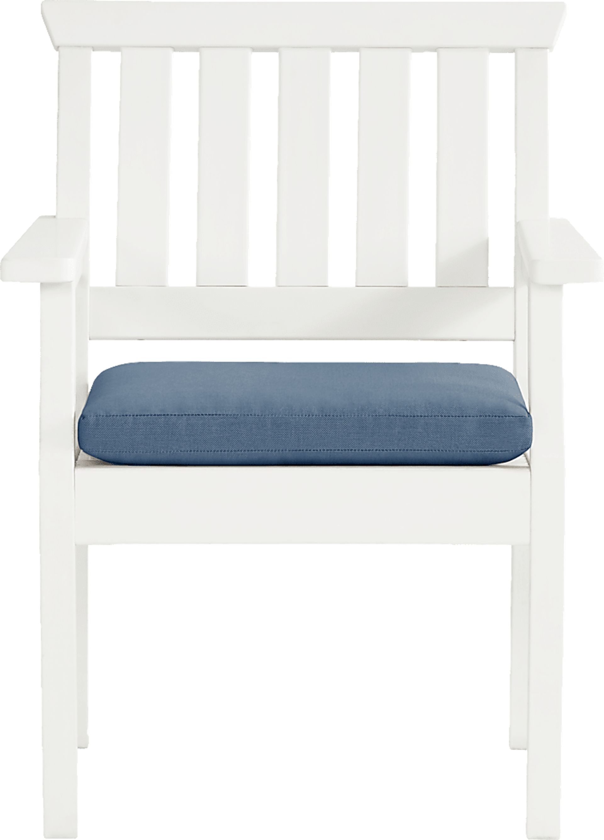 Eastlake White Outdoor Arm Chair with Blueberry Cushion - Image 2
