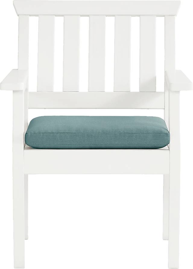 Eastlake White 7 Pc 71 in. Rectangle Outdoor Dining Set with Breeze Cushions - Thumbnail - Image 5