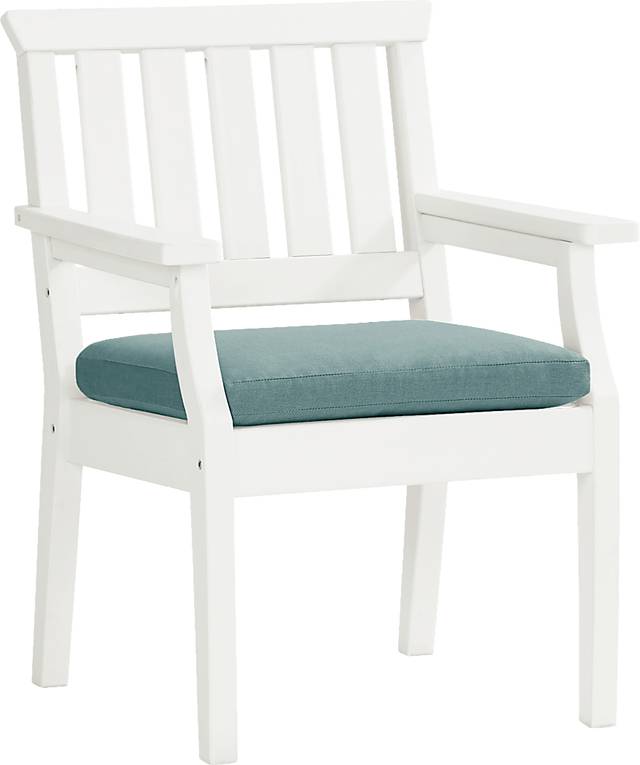 Eastlake White Outdoor Arm Chair with Breeze Cushion - Thumbnail - Image 1