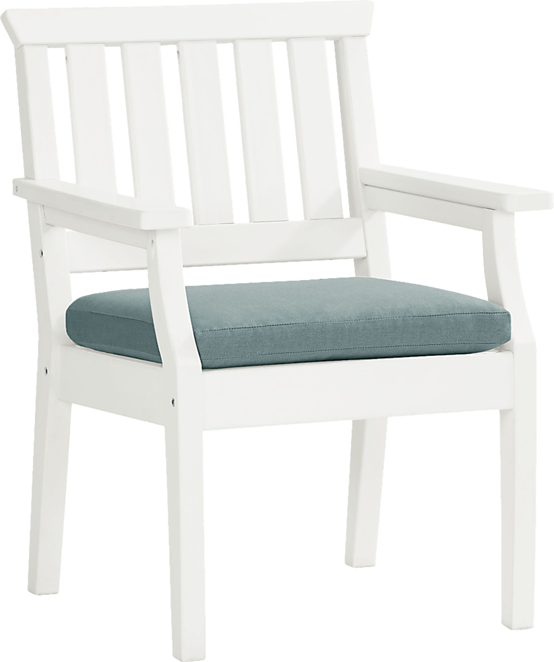 Eastlake White 7 Pc 71 in. Rectangle Outdoor Dining Set with Breeze Cushions - Image 4