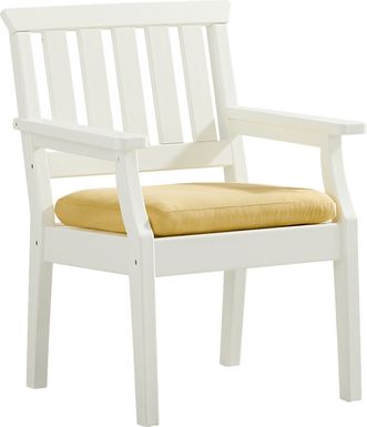 Eastlake White Outdoor Arm Chair with Buttercup Cushions