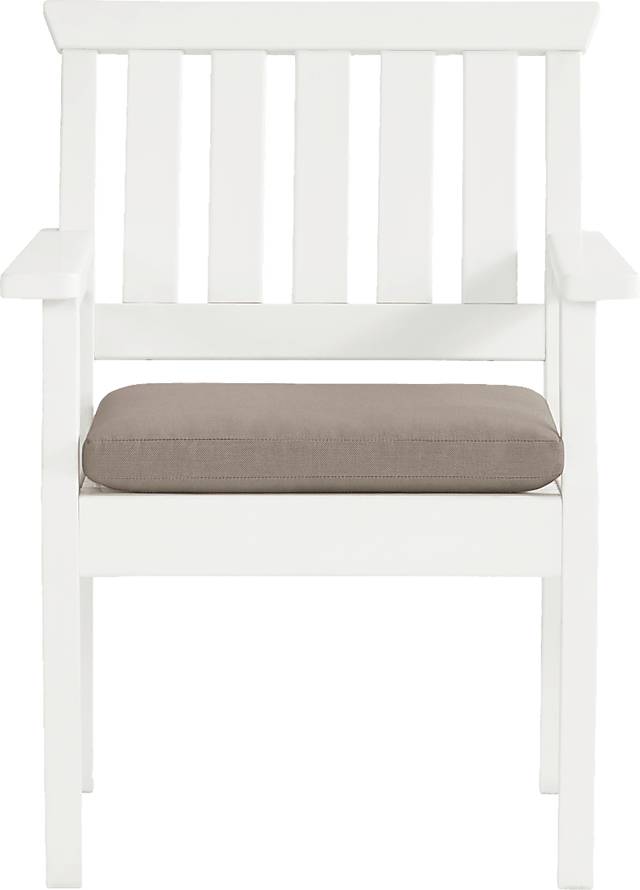 Eastlake White 7 Pc 71 in. Rectangle Outdoor Dining Set with Mushroom Cushions - Thumbnail - Image 5