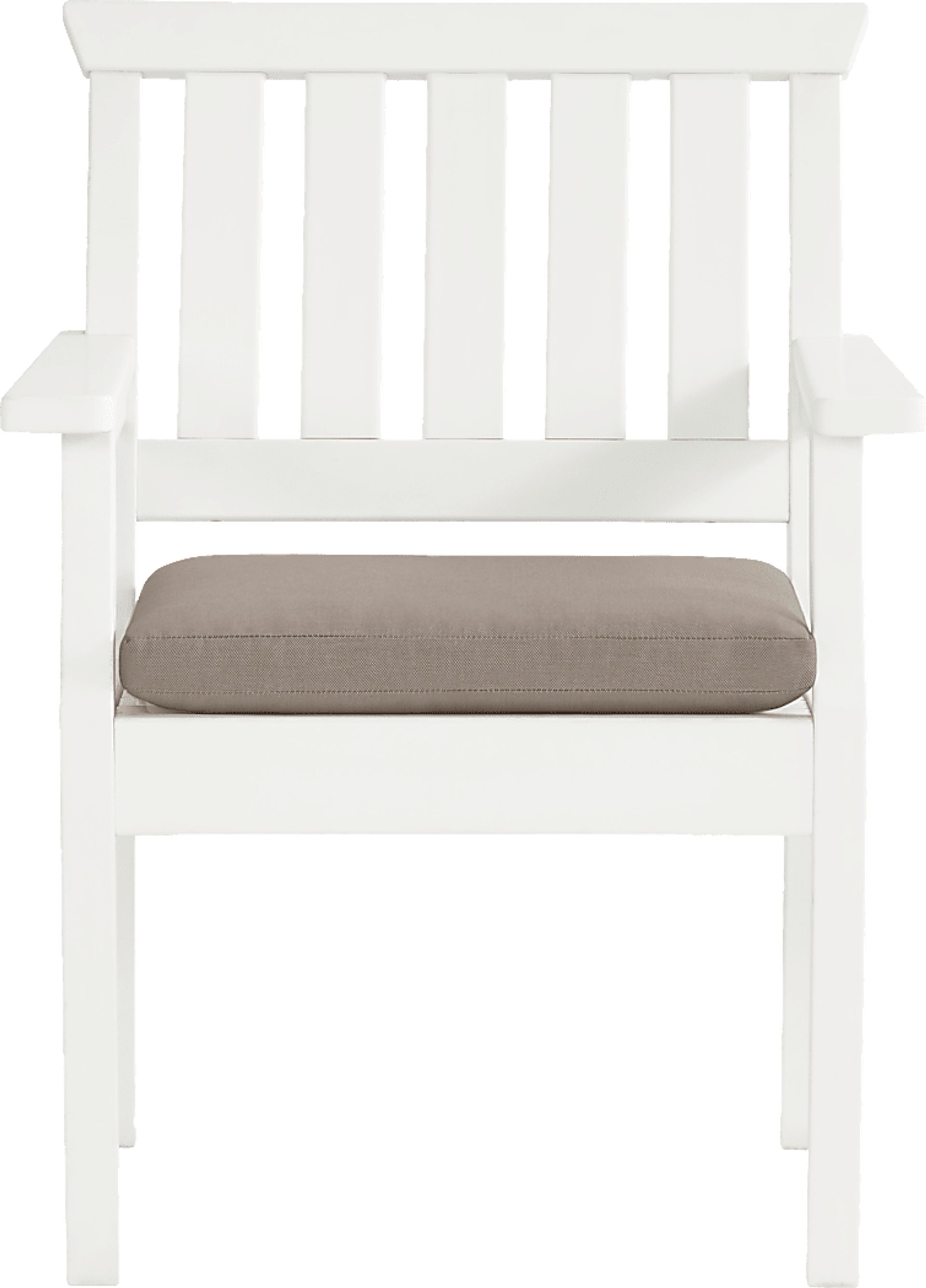 Eastlake White 7 Pc 71 in. Rectangle Outdoor Dining Set with Mushroom Cushions - Image 5
