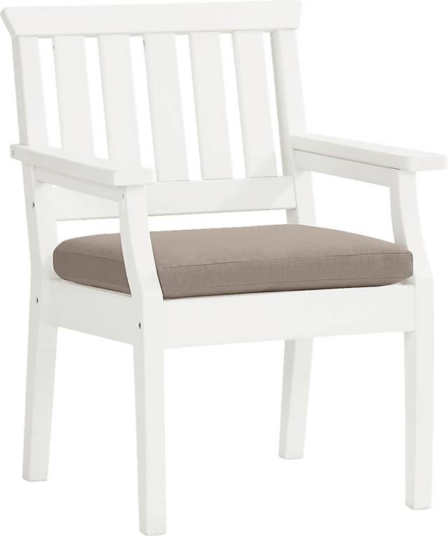 Eastlake White 7 Pc 71 in. Rectangle Outdoor Dining Set with Mushroom Cushions - Thumbnail - Image 4