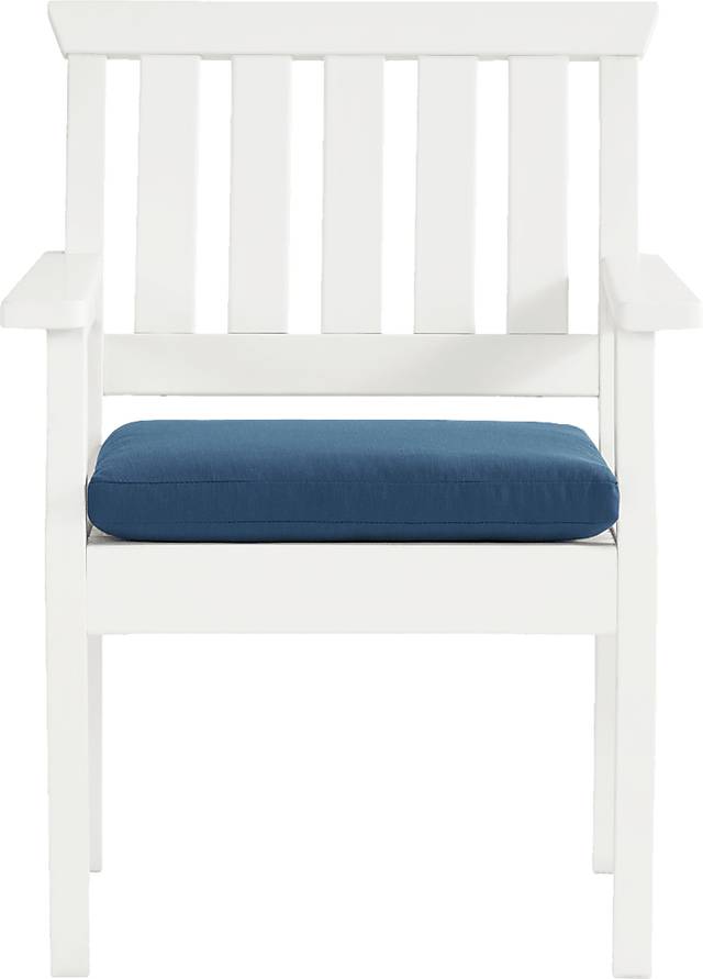 Eastlake White 7 Pc 71 in. Rectangle Outdoor Dining Set with Ocean Cushions - Thumbnail - Image 5