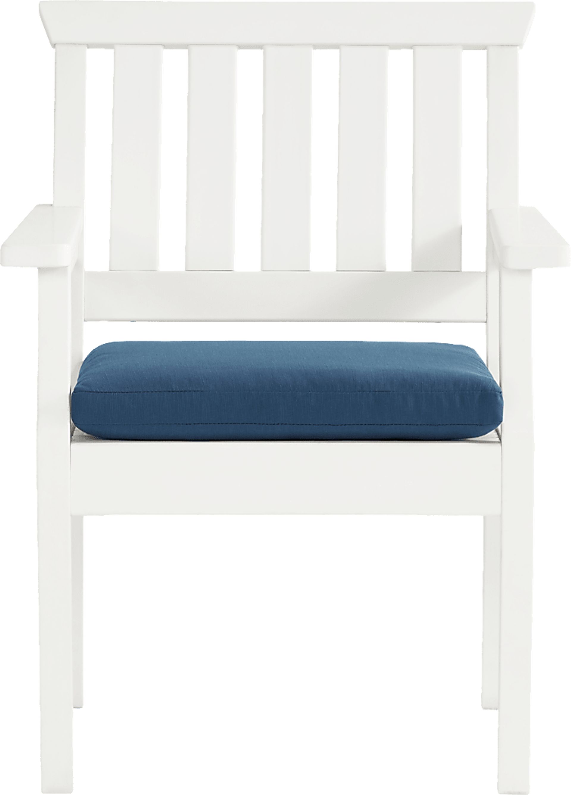 Eastlake White Outdoor Arm Chair with Ocean Cushion - Image 2