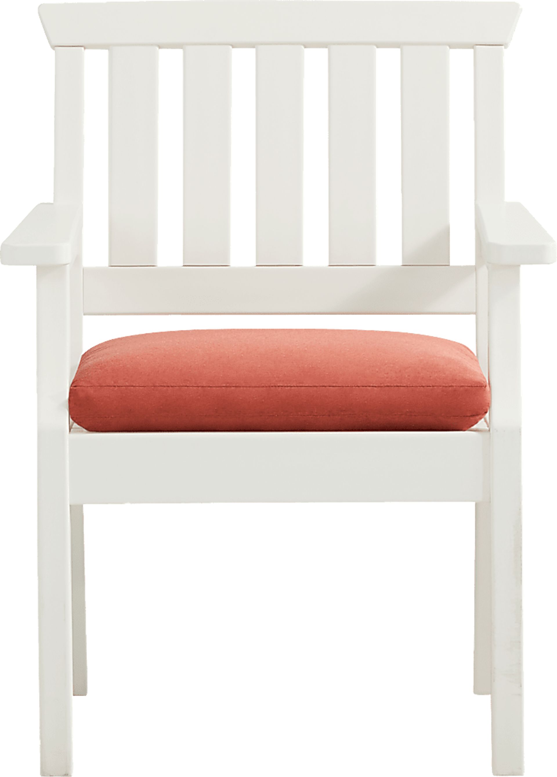 Eastlake White 7 Pc 71 in. Rectangle Outdoor Dining Set with Persimmon Cushions - Image 5