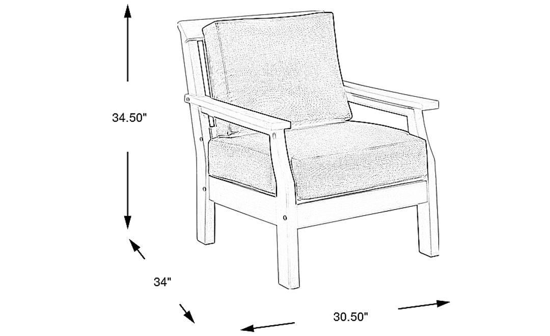 Eastlake White Outdoor Club Chair with Blueberry Cushions