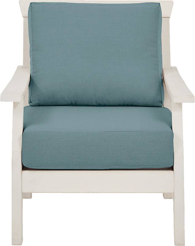 Eastlake White Outdoor Club Chair with Breeze Cushions - Thumbnail - Image 2