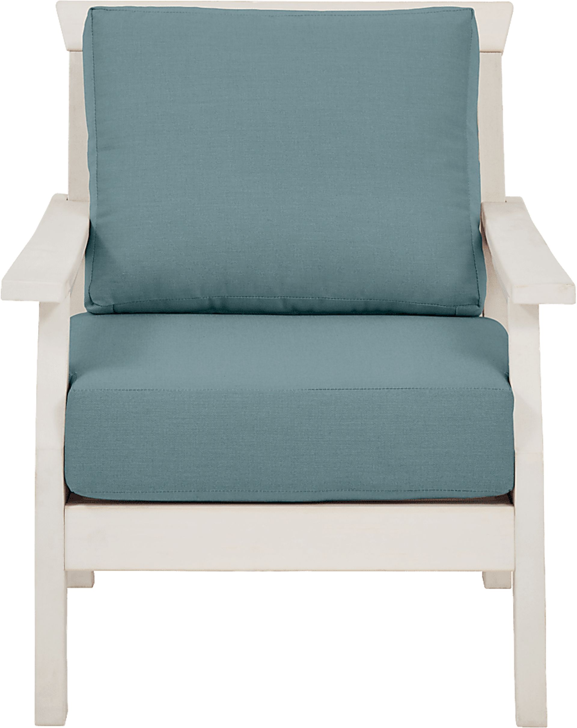 Eastlake White Outdoor Club Chair with Breeze Cushions - Image 2