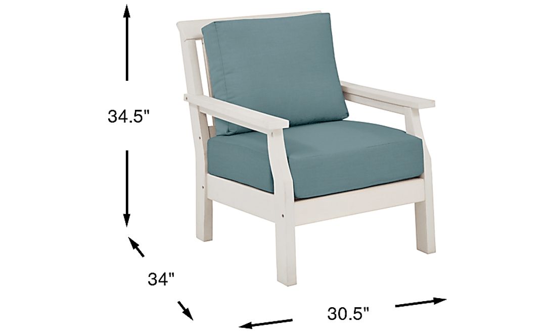 Eastlake White Outdoor Club Chair with Breeze Cushions