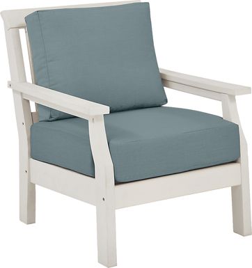 Eastlake White Outdoor Club Chair with Breeze Cushions