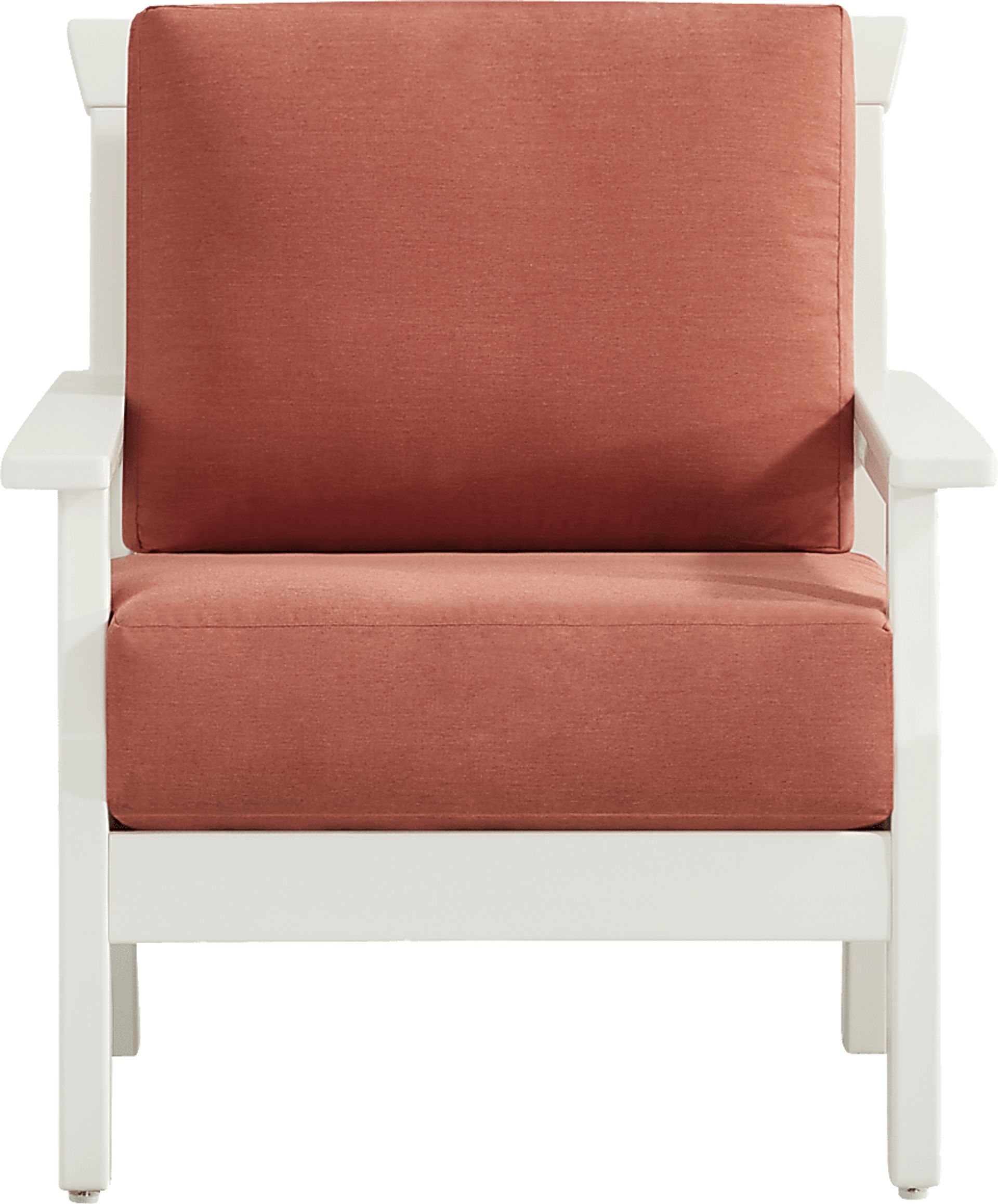 Eastlake White 4 Pc Outdoor Seating Set with Persimmon Cushions - Image 7