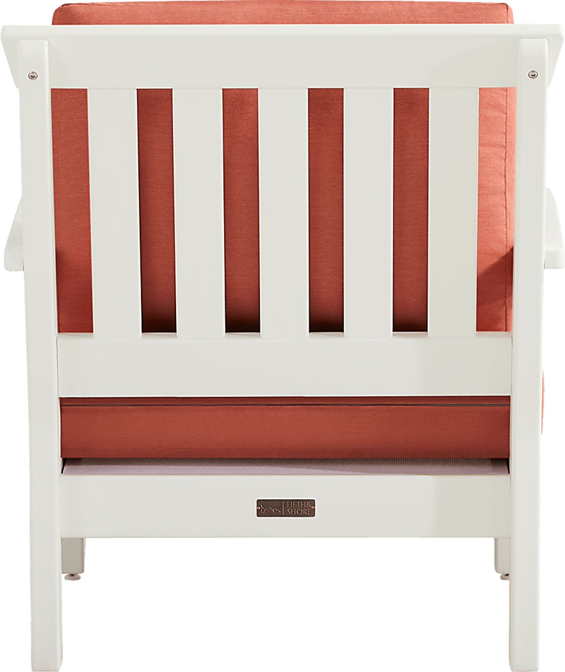 Eastlake White 4 Pc Outdoor Seating Set with Persimmon Cushions - Image 8