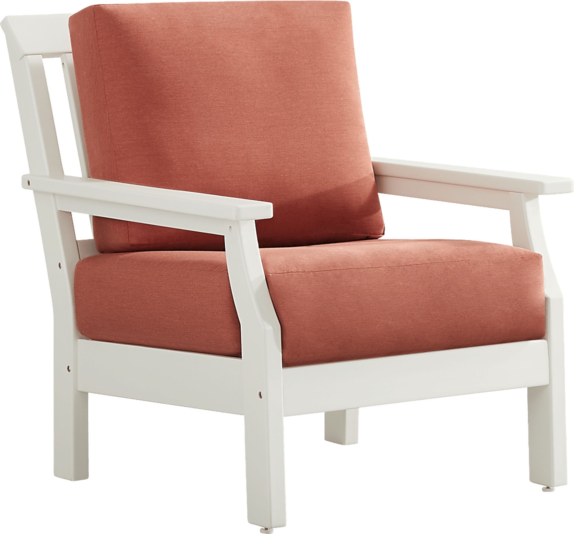 Eastlake White 4 Pc Outdoor Seating Set with Persimmon Cushions - Image 6