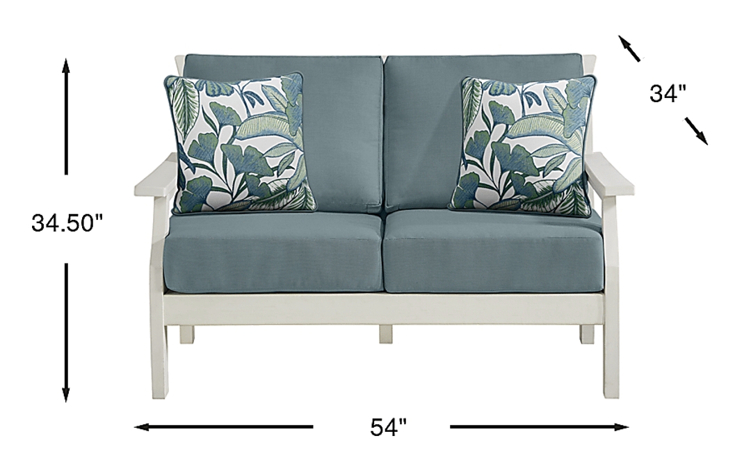Eastlake White Outdoor Loveseat with Breeze Cushions