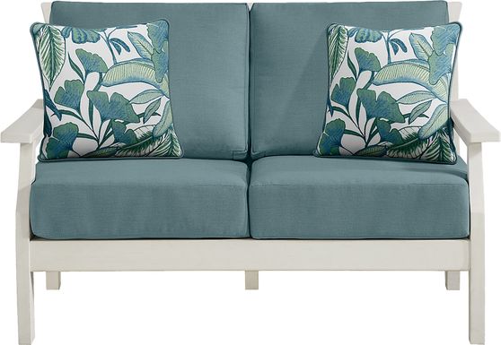 Eastlake White Outdoor Loveseat with Breeze Cushions