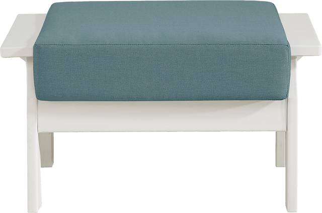 Eastlake White Outdoor Ottoman with Breeze Cushion - Thumbnail - Image 2