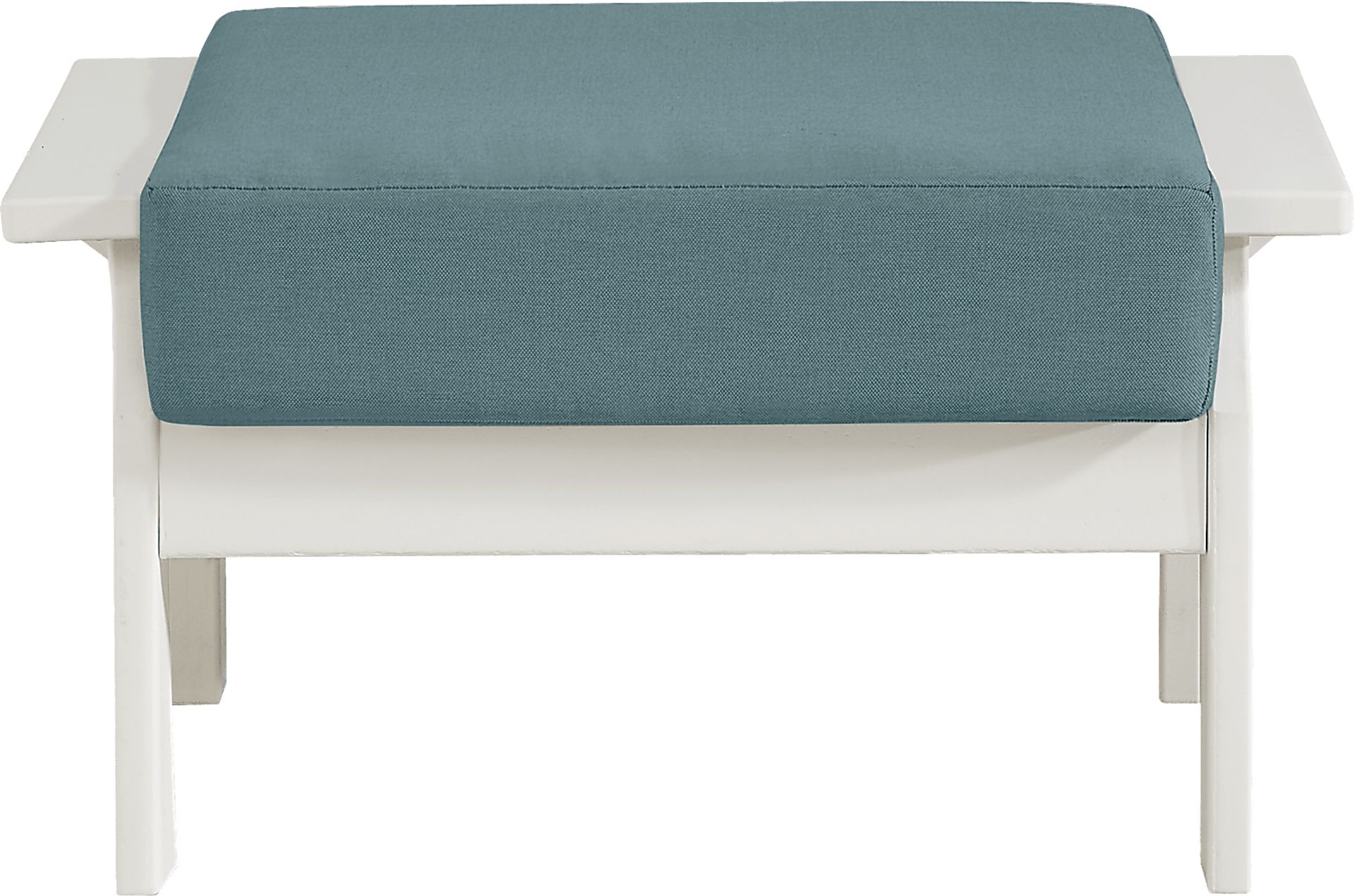 Eastlake White Outdoor Ottoman with Breeze Cushion - Image 2