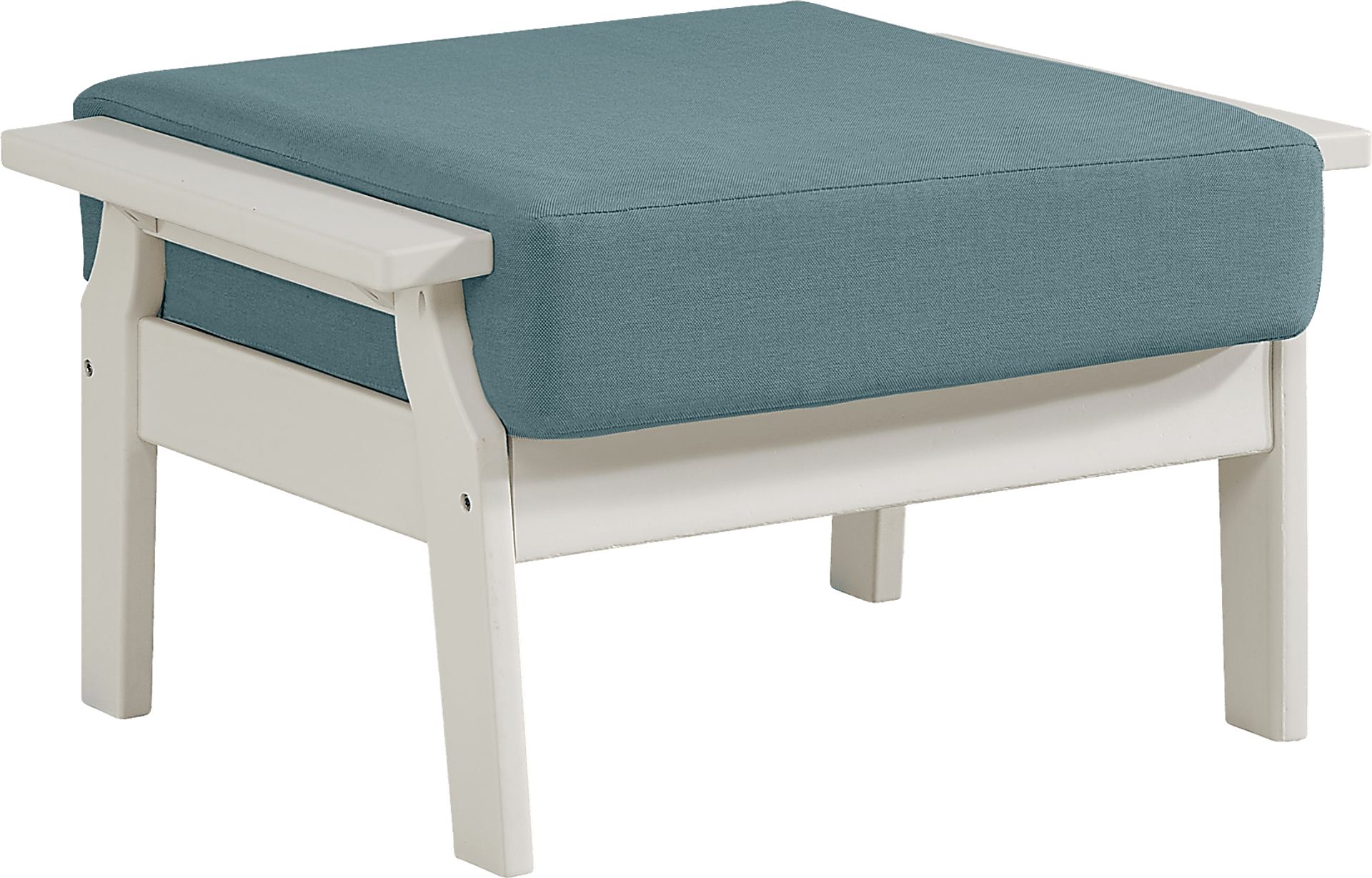 Eastlake White Outdoor Ottoman with Breeze Cushion - Image 1