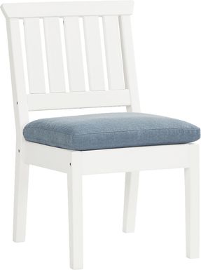 Eastlake White Outdoor Side Chair with Agean Cushion
