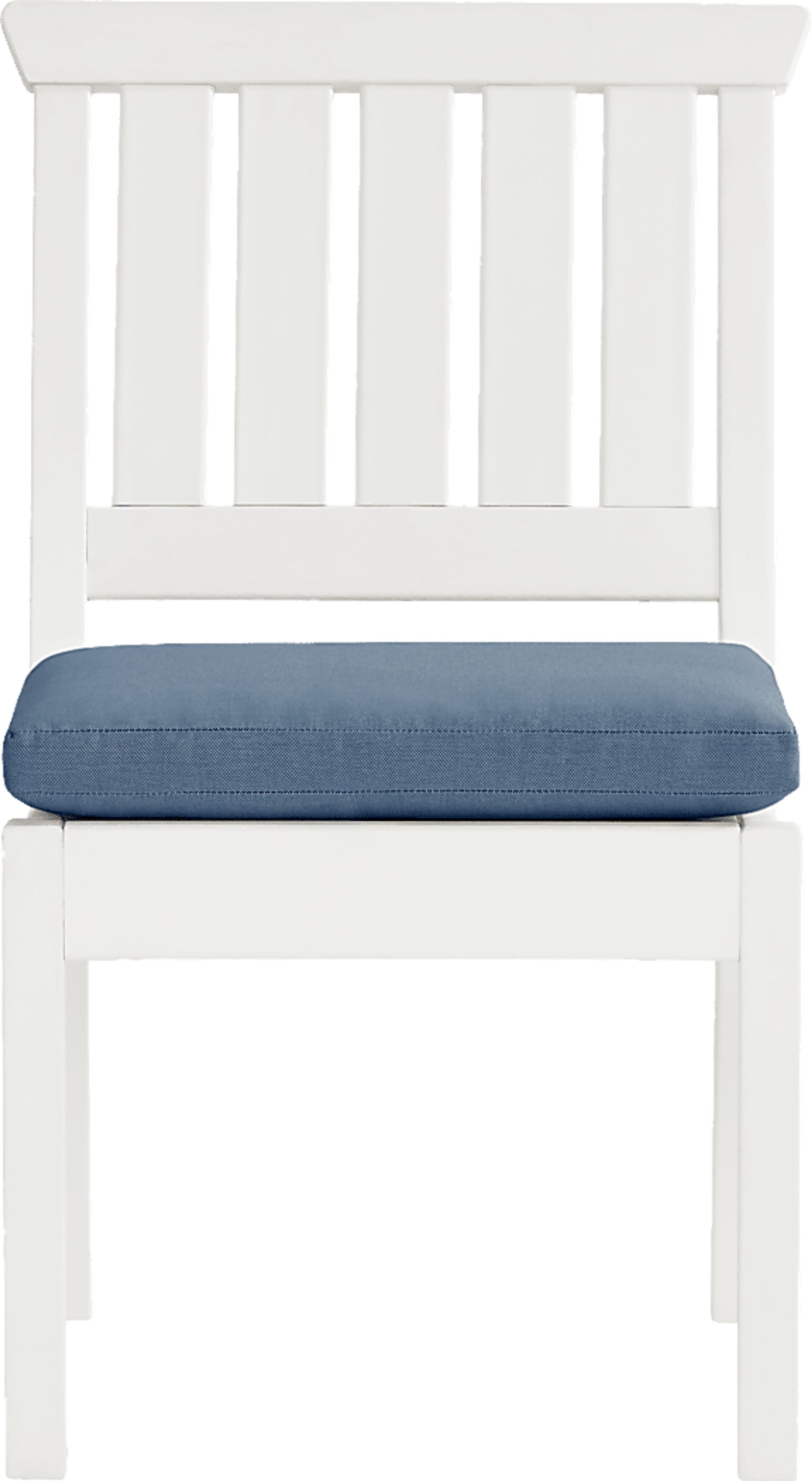 Eastlake White 7 Pc 71 in. Rectangle Outdoor Dining Set with Blueberry Cushions - Image 5