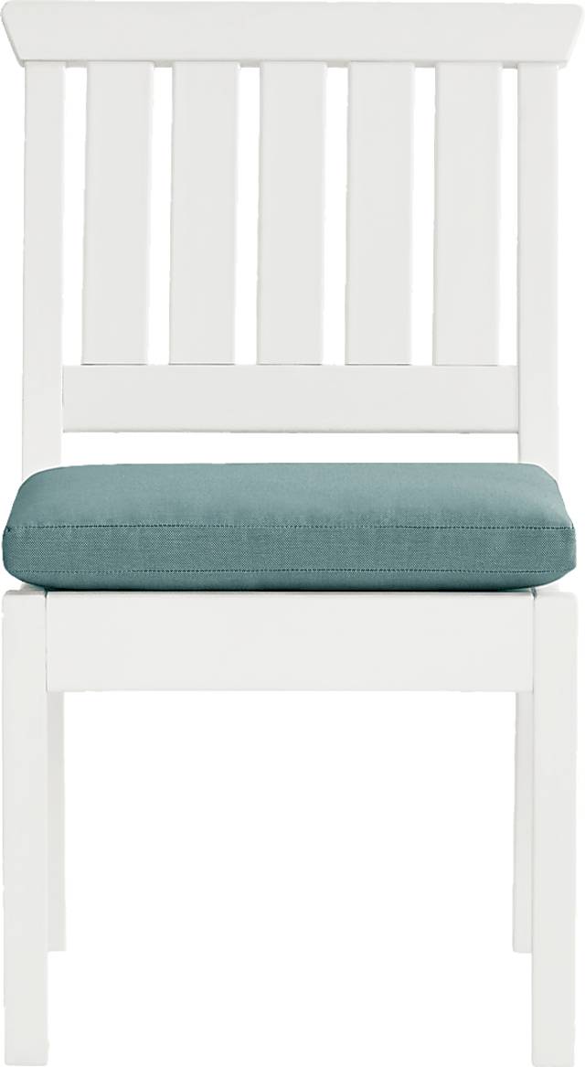 Eastlake White 7 Pc 71 in. Rectangle Outdoor Dining Set with Breeze Cushions - Thumbnail - Image 5