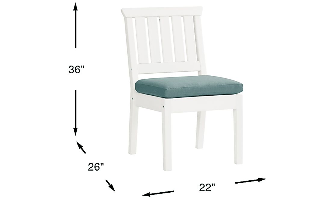 Eastlake White Outdoor Side Chair with Breeze Cushion