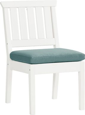 Eastlake White Outdoor Side Chair with Breeze Cushion