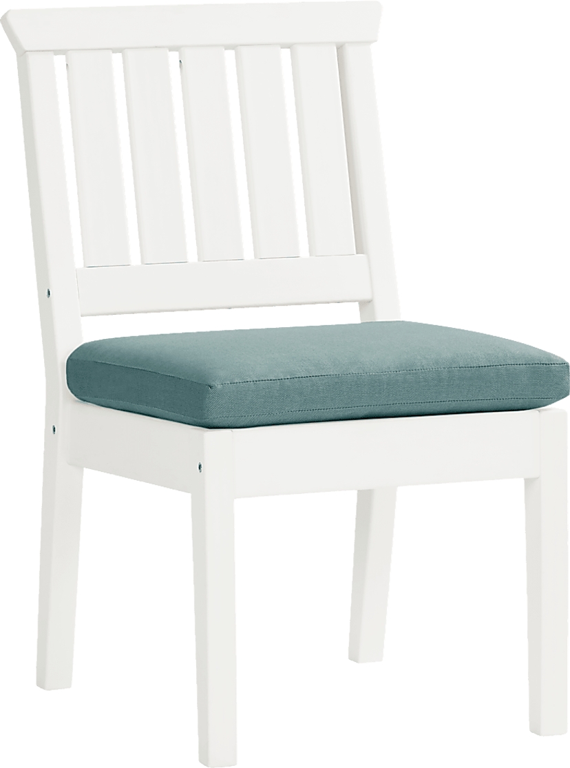 Eastlake White Outdoor Side Chair with Breeze Cushion