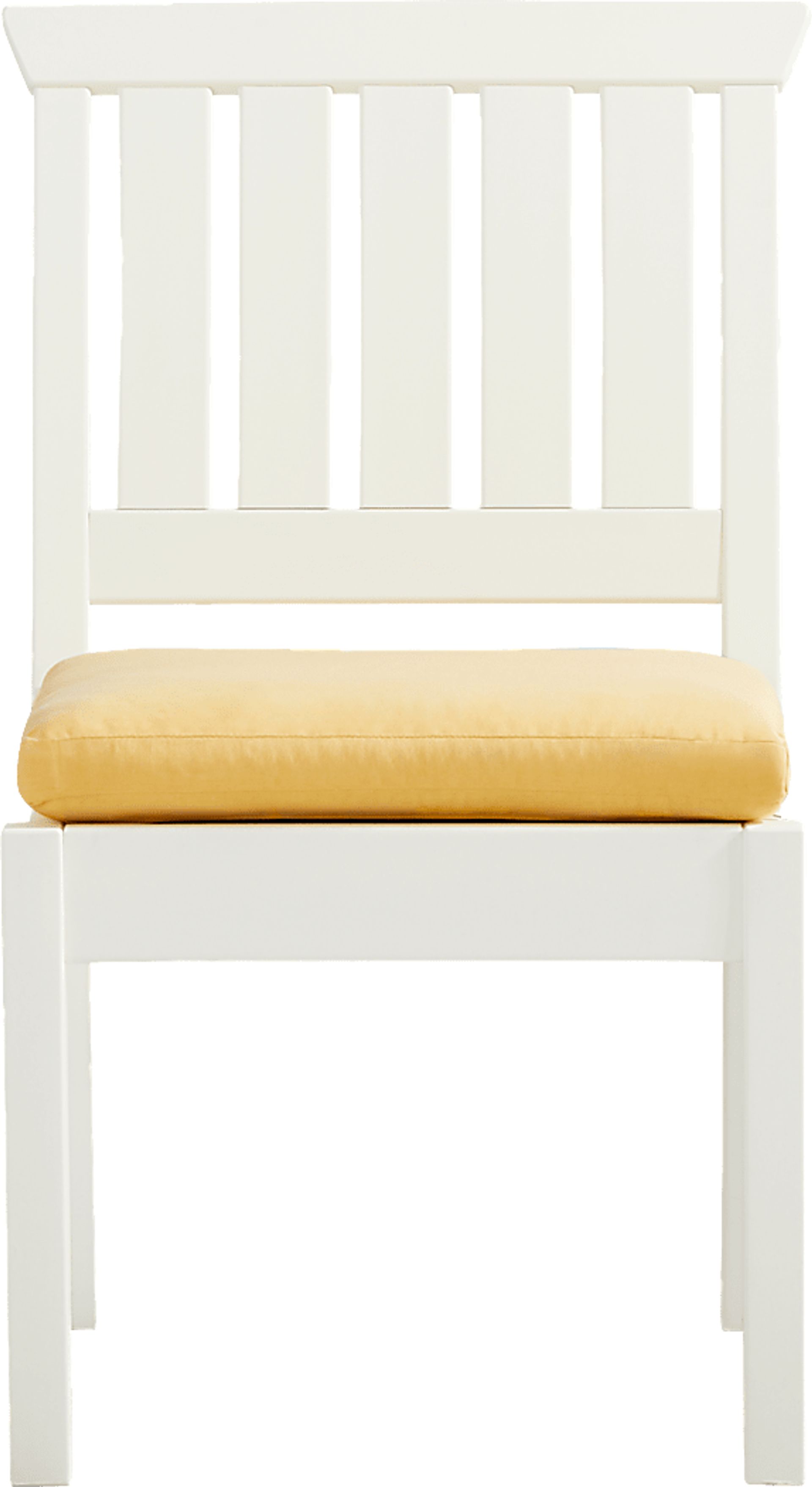 Eastlake White 5 Pc 71 in. Rectangle Outdoor Dining Set with Buttercup Cushions - Image 5