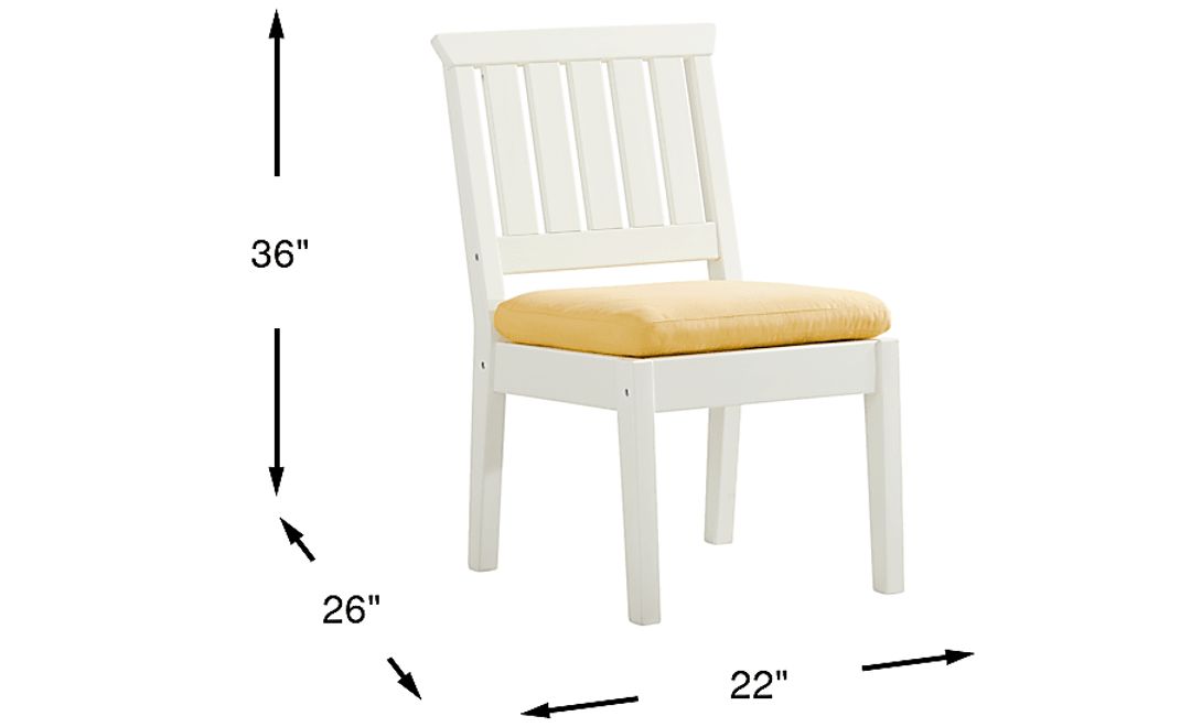 Eastlake White Outdoor Side Chair with Buttercup Cushions