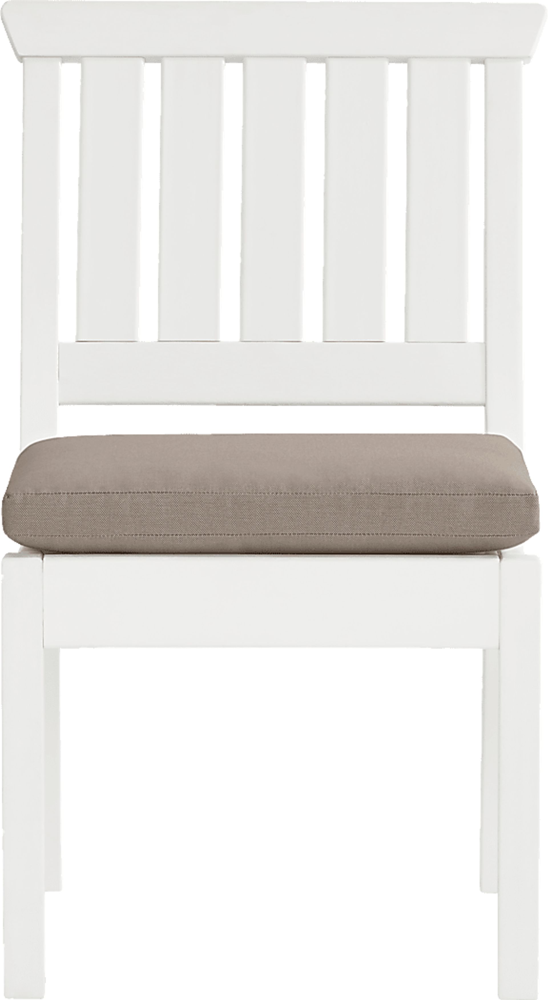 Eastlake White 5 Pc 71 in. Rectangle Outdoor Dining Set with Mushroom Cushions - Image 5