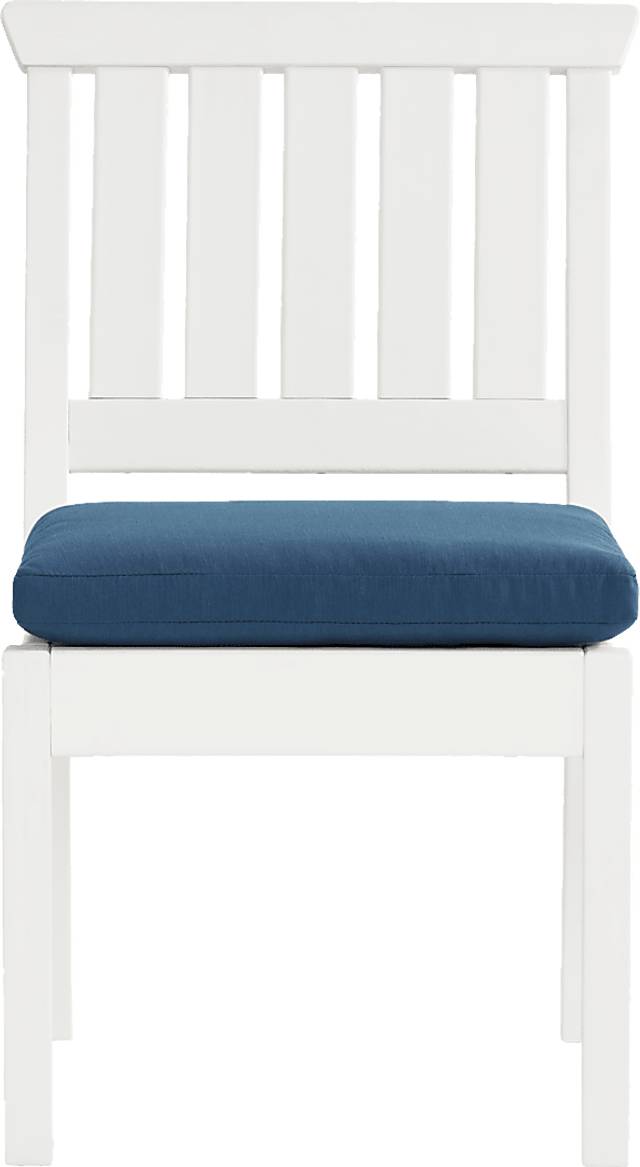 Eastlake White 7 Pc 71 in. Rectangle Outdoor Dining Set with Ocean Cushions - Thumbnail - Image 5
