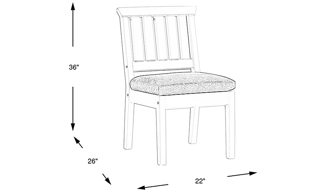 Eastlake White Outdoor Side Chair with Ocean Cushion