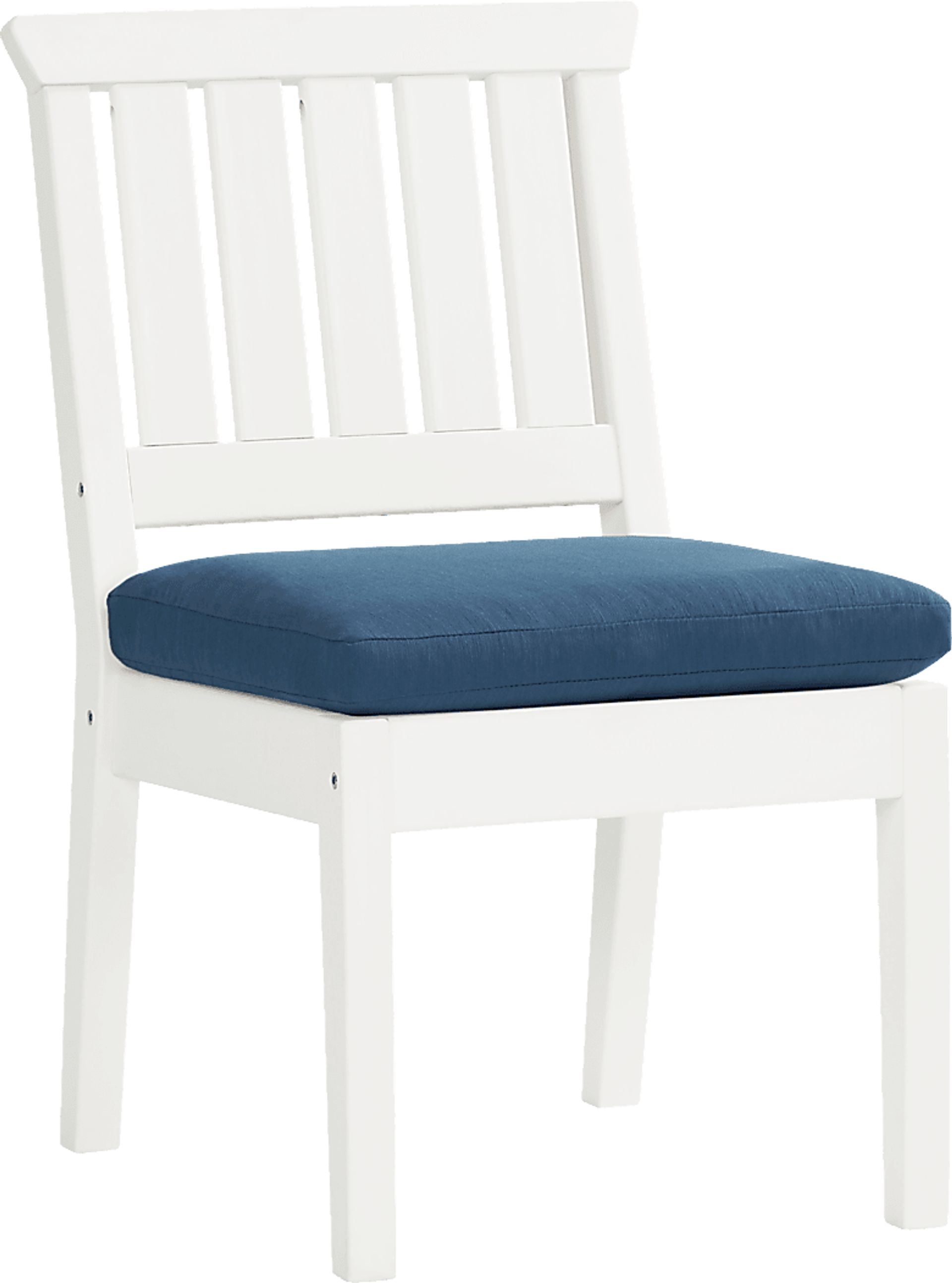 Eastlake White 7 Pc 71 in. Rectangle Outdoor Dining Set with Ocean Cushions - Image 4