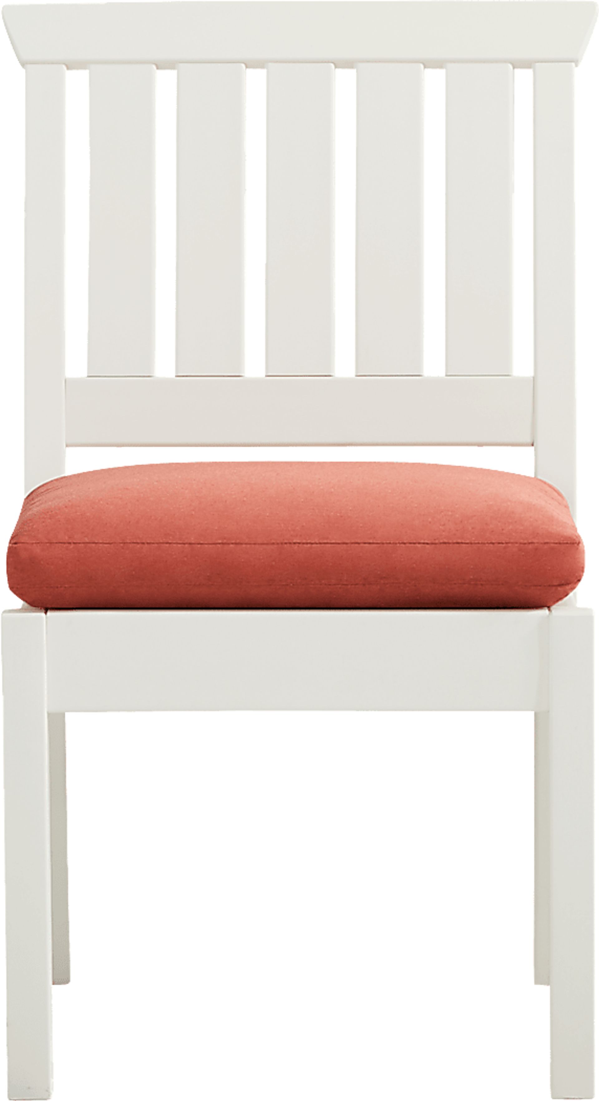 Eastlake White 5 Pc 71 in. Rectangle Outdoor Dining Set with Persimmon Cushions - Image 5