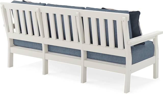 Eastlake White Outdoor Sofa with Agean Cushions - Thumbnail - Image 4