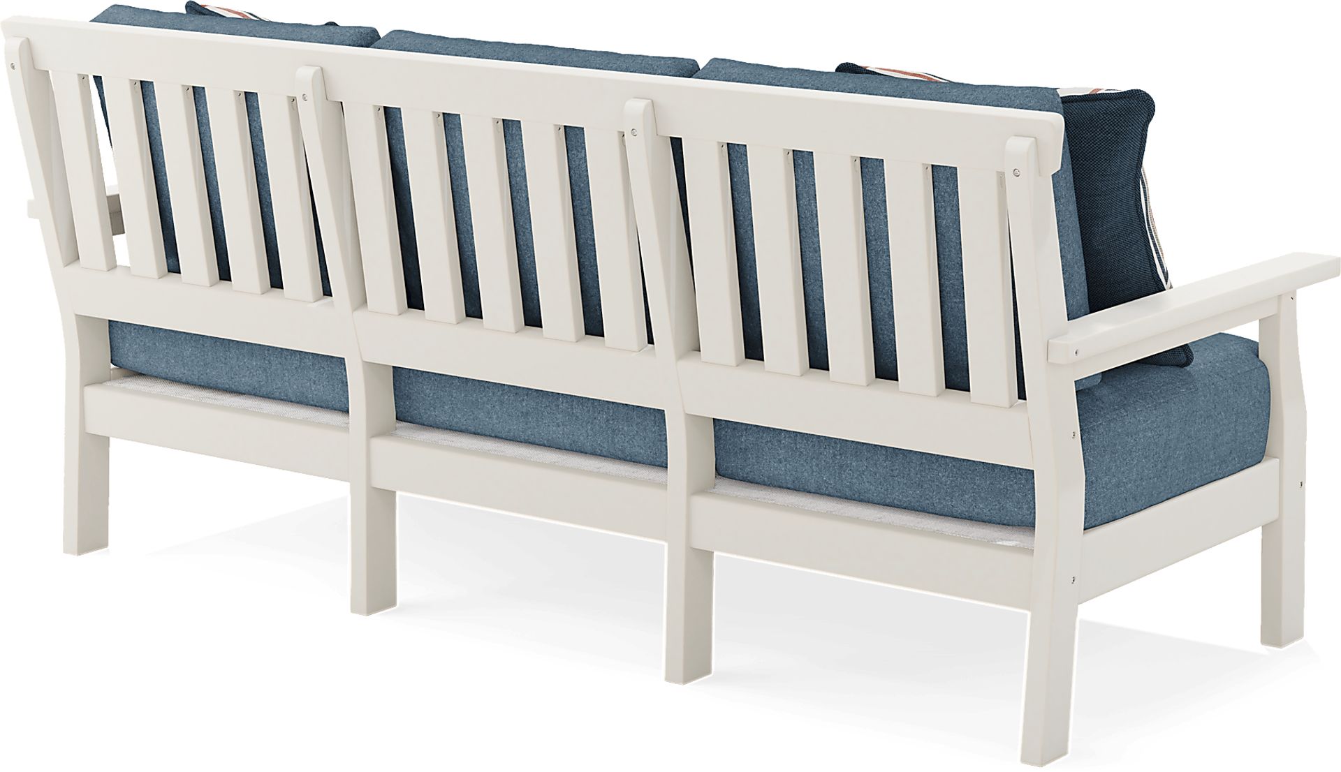 Eastlake White Outdoor Sofa with Agean Cushions - Image 4