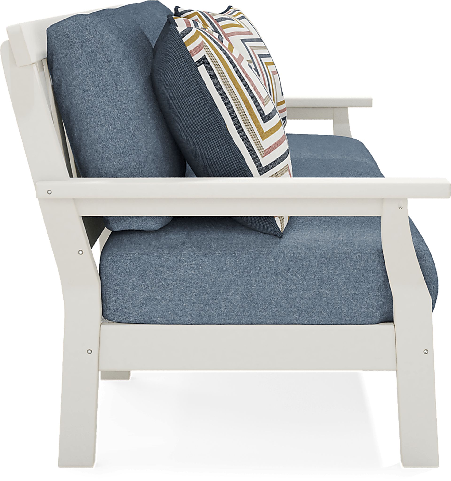 Eastlake White Outdoor Sofa with Agean Cushions - Image 5