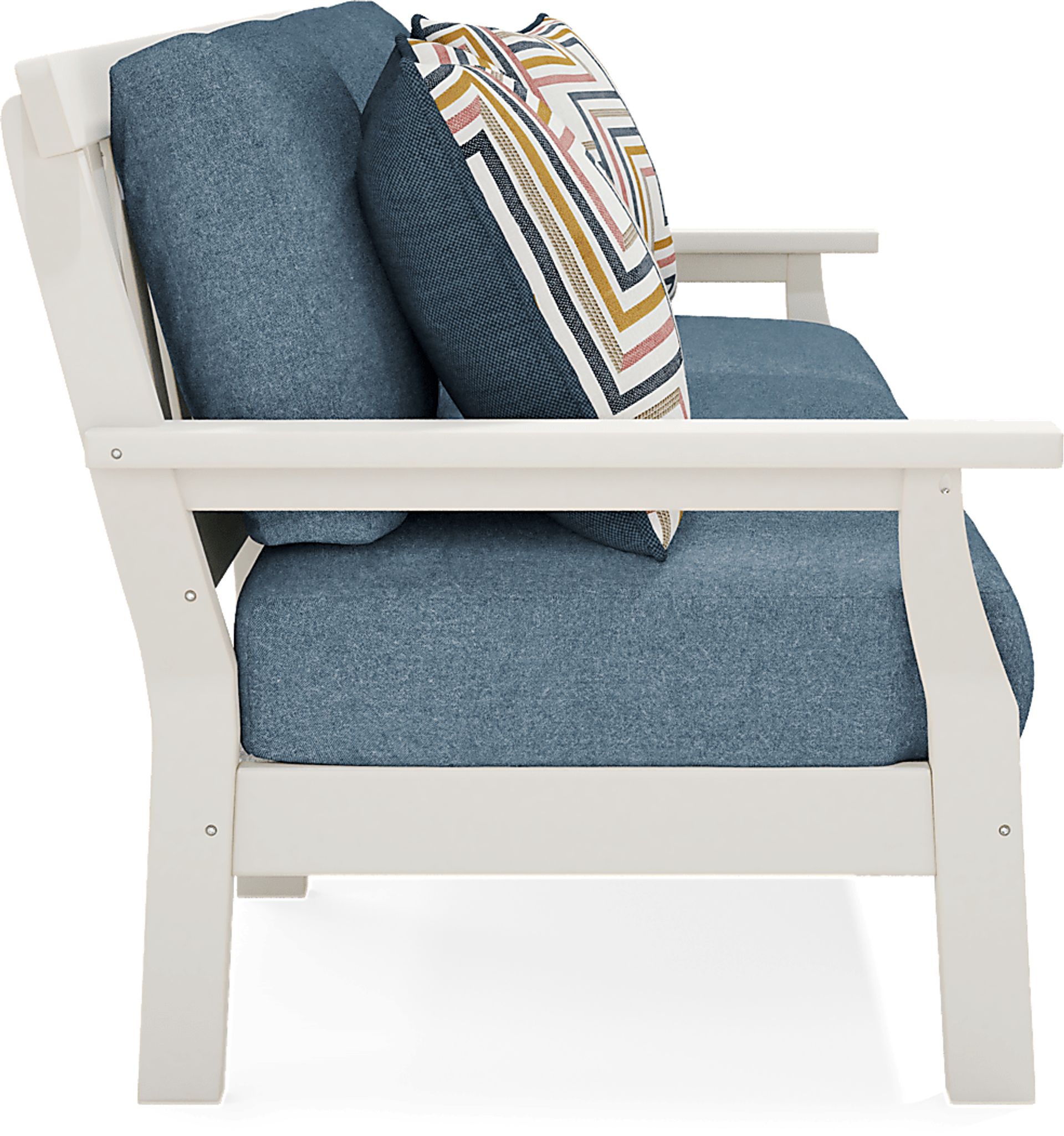 Eastlake White Outdoor Sofa with Agean Cushions - Image 5