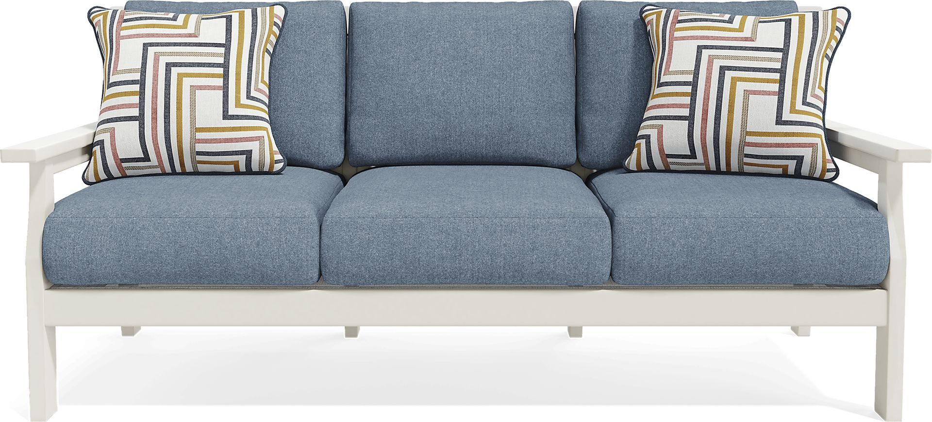 Eastlake White Outdoor Sofa with Agean Cushions - Image 1