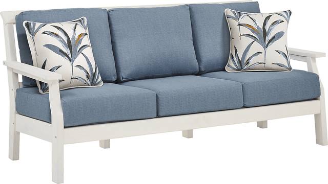 Eastlake White 4 Pc Outdoor Seating Set with Agean Cushions - Thumbnail - Image 3