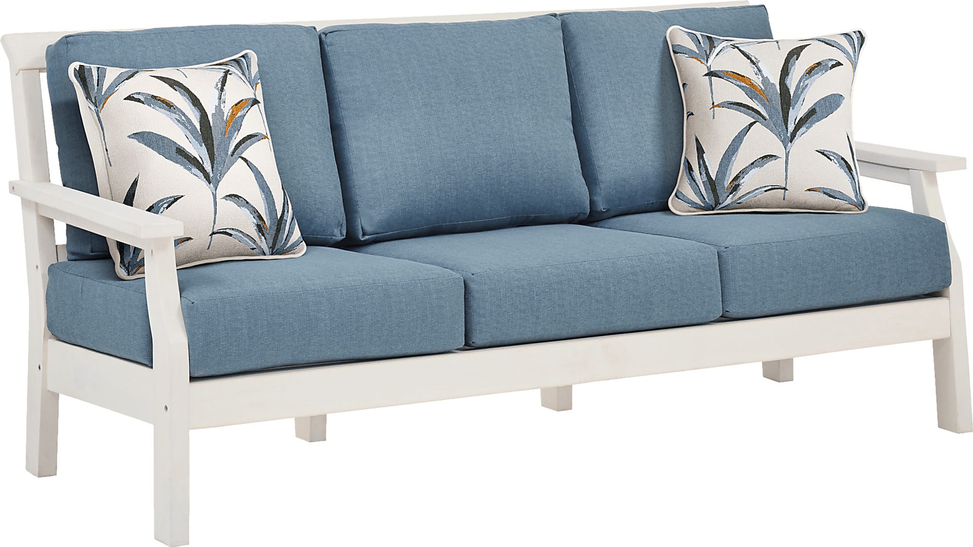 Eastlake White Outdoor Sofa with Agean Cushions - Image 3