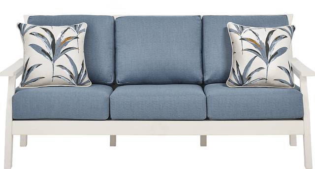 Eastlake White 4 Pc Outdoor Seating Set with Agean Cushions - Thumbnail - Image 2